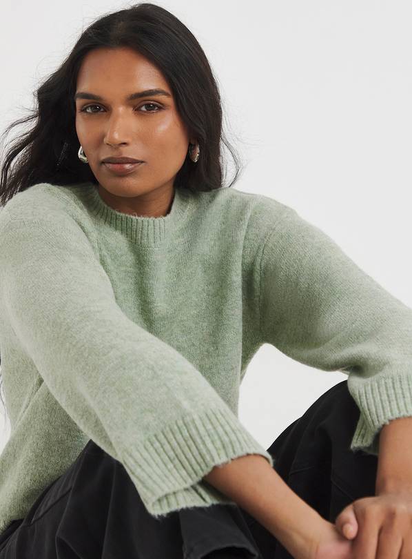 SIMPLY BE Crew Neck Jumper Green 24-26