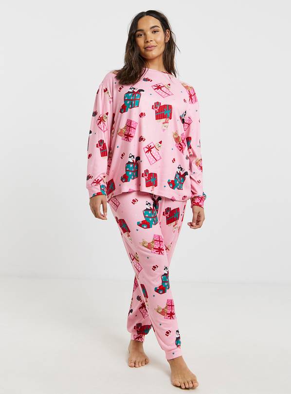 SIMPLY BE Supersoft Twosie Cat Print 8-10