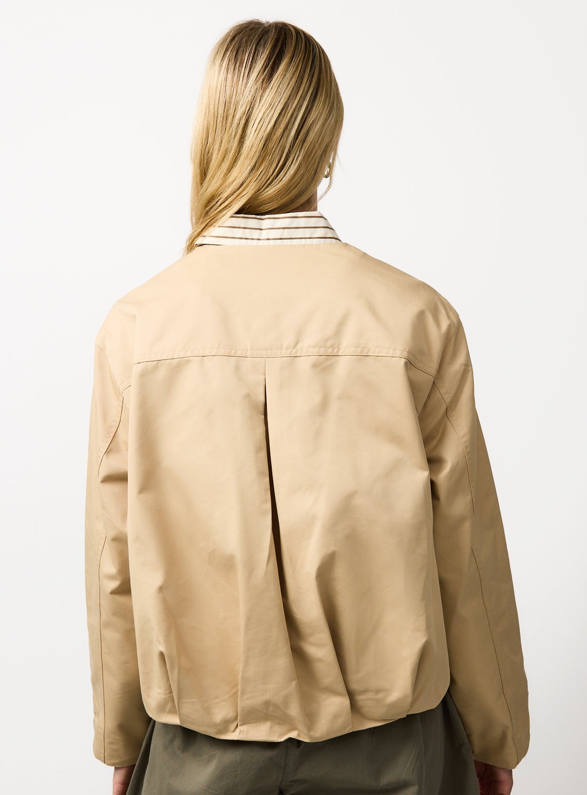 Neutral Bubble Hem Zip Up Jacket 16 - Image 4 thumbnail