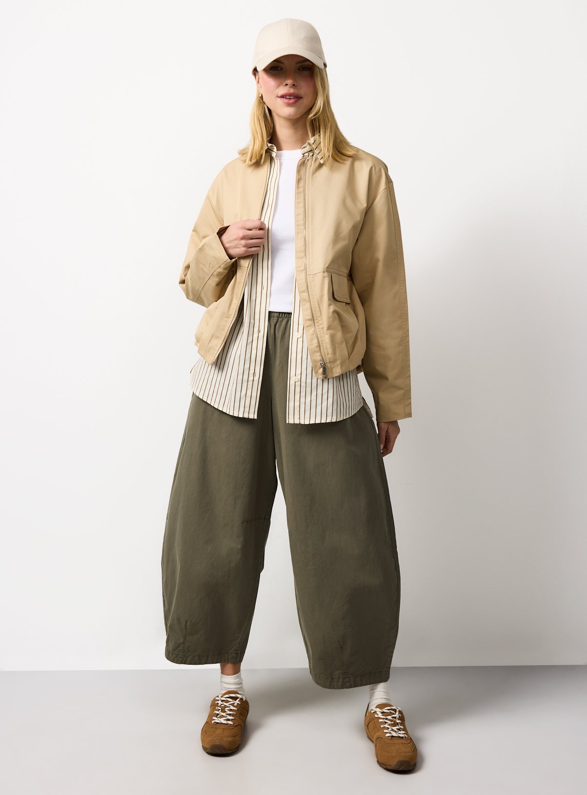 Buy Neutral Bubble Hem Zip Up Jacket 10 | Jackets | Tu