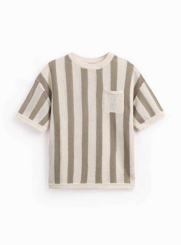 Grey Stripe Knitted T-Shirt 4-5 years