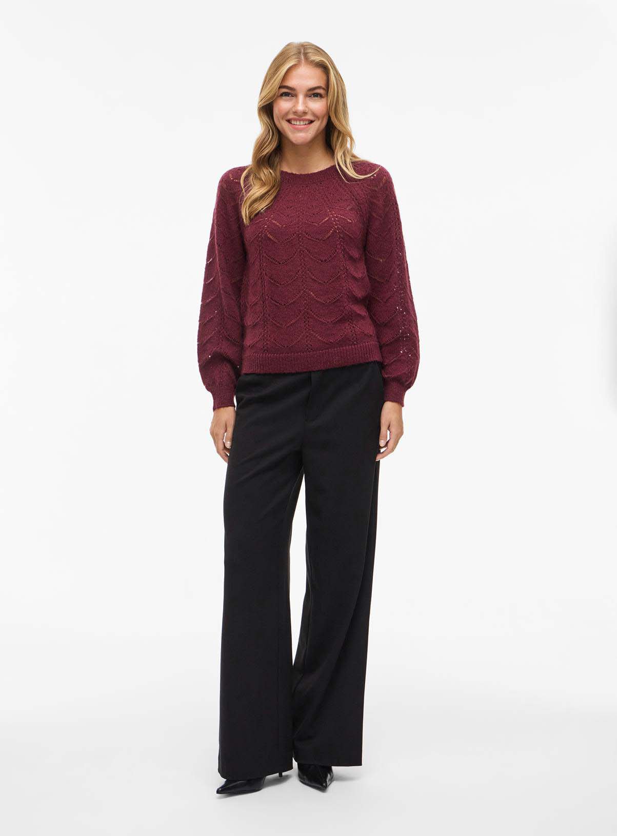 VILA Tuli O Neck Long Sleeved Detail Knit Top XS/UK6 - Image 2 thumbnail