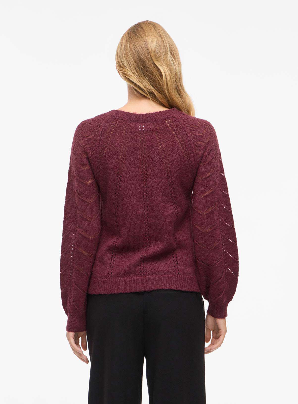 VILA Tuli O Neck Long Sleeved Detail Knit Top XS/UK6 - Image 4 thumbnail