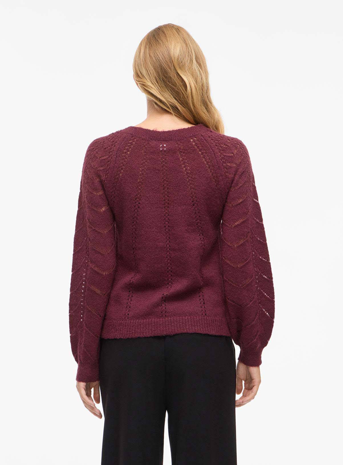 VILA Tuli O Neck Long Sleeved Detail Knit Top XS/UK6 - Image 4