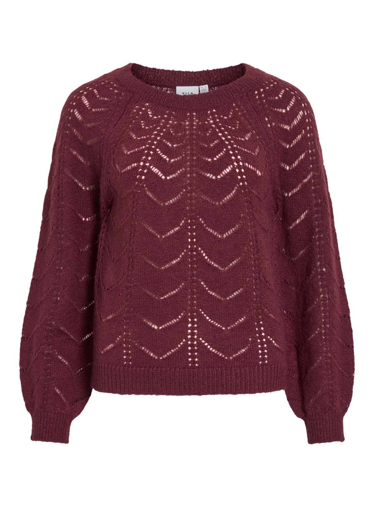 VILA Tuli O Neck Long Sleeved Detail Knit Top XS/UK6 - Image 5