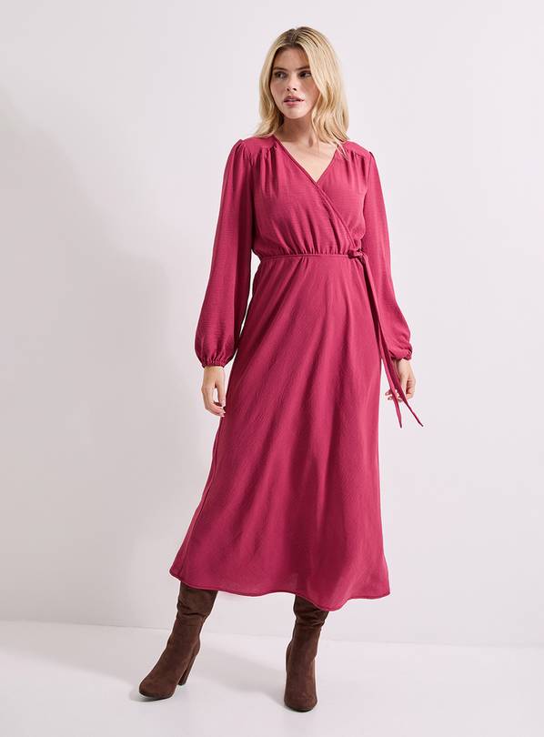 DOROTHY PERKINS Wrap Detail Blouson Sleeve Midi Dress 14