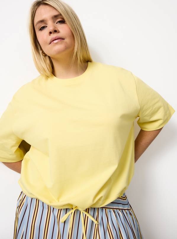Yellow Bubble Hem Jersey T-Shirt XS