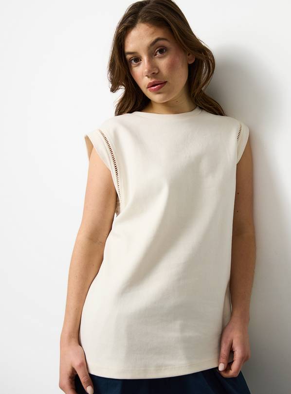 White Ladder Trim Grown On Sleeve T-Shirt 26