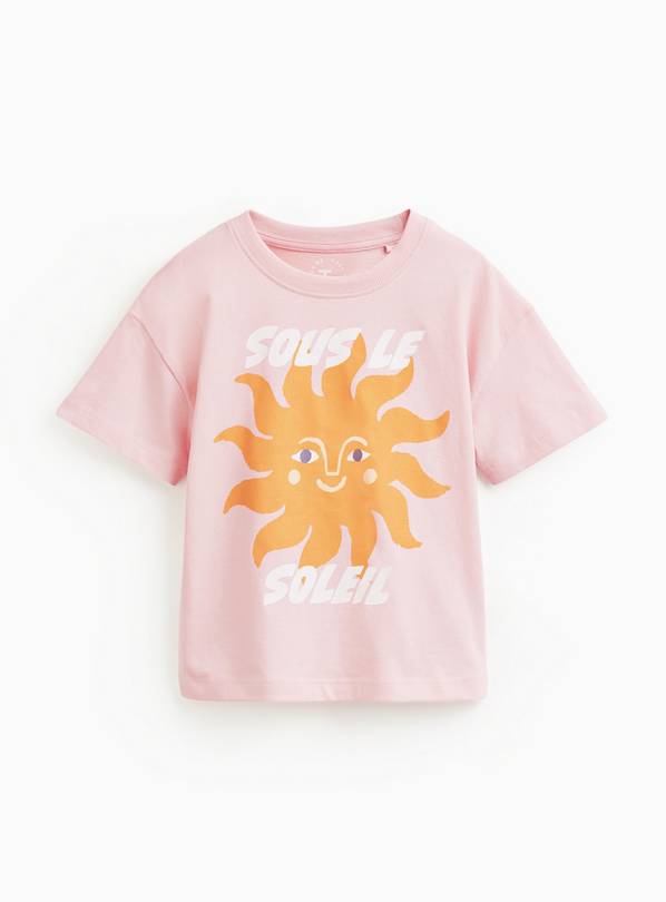 Pink Sun Graphic Relaxed T-Shirt 4-5 years
