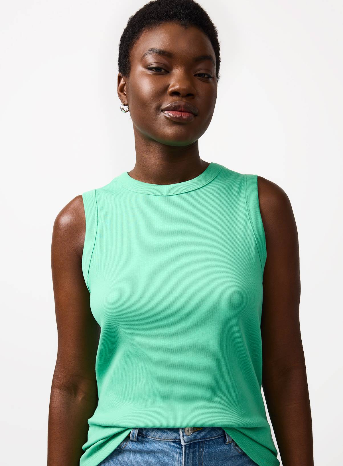 Green Classic Ribbed Slim Fit Vest 12 - Image 1