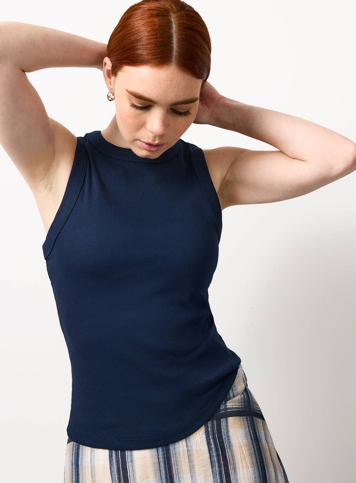 Navy Ribbed Classic Vest 14 - Image 2