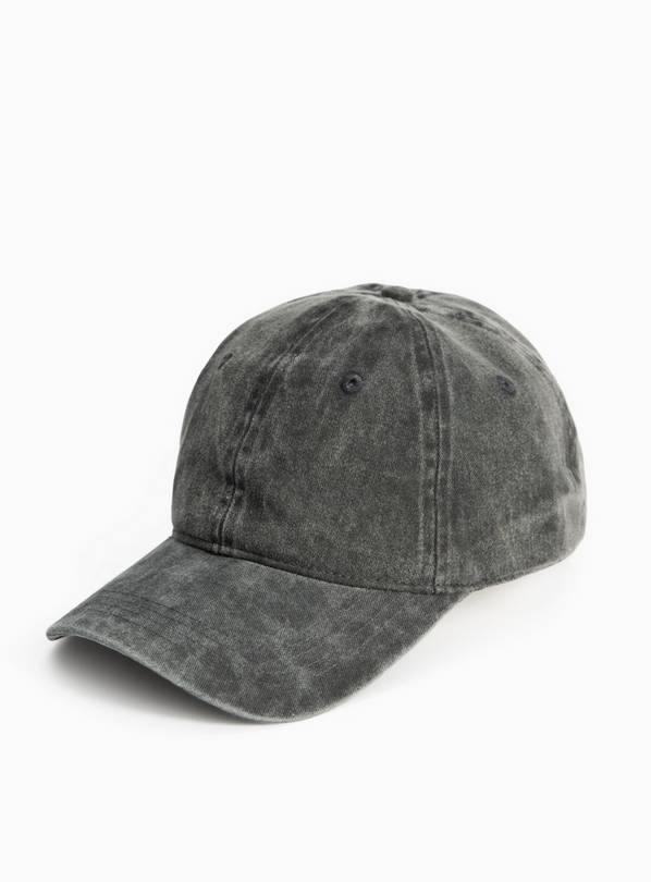 Charcoal Washed Denim Baseball Cap One Size