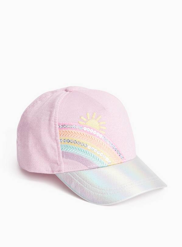 Pink Glittery Rainbow Detail Cap 10-13 years