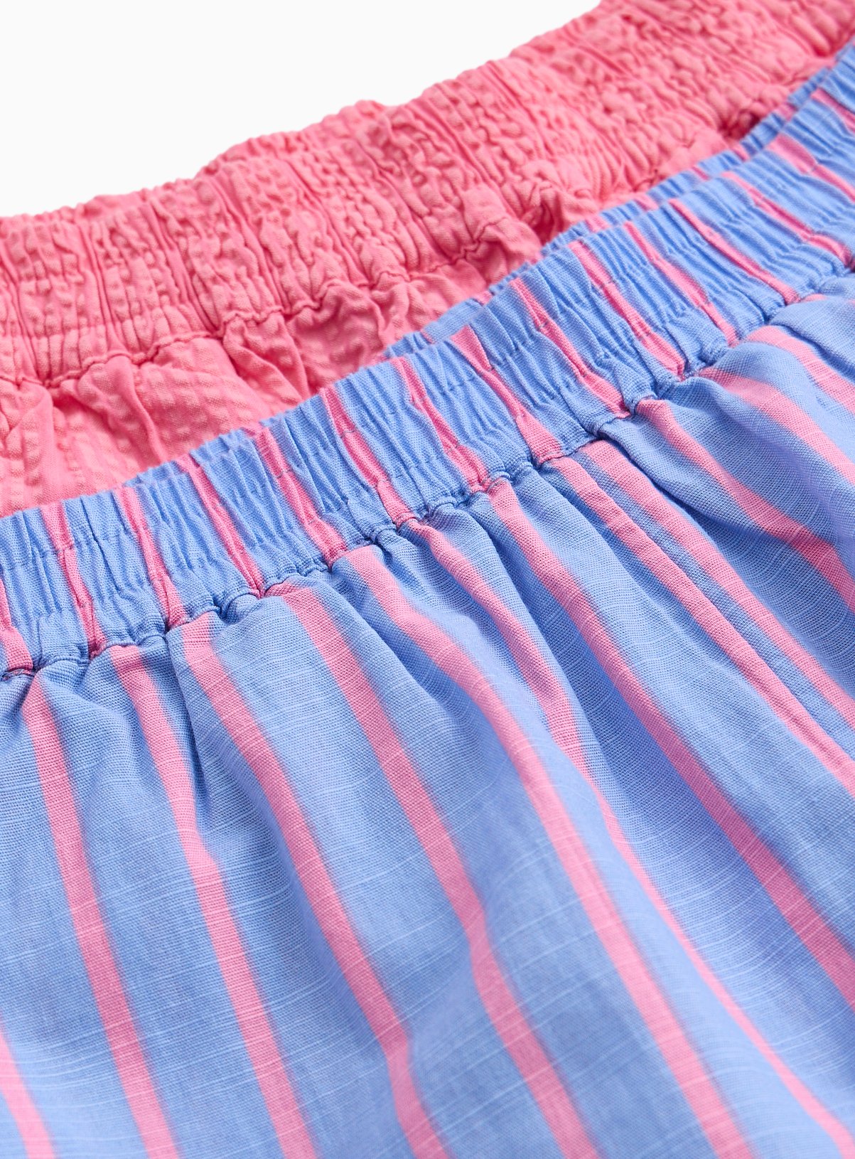 Pink & Blue Stripe Woven Shorts 2 Pack 11 years - Image 2 thumbnail