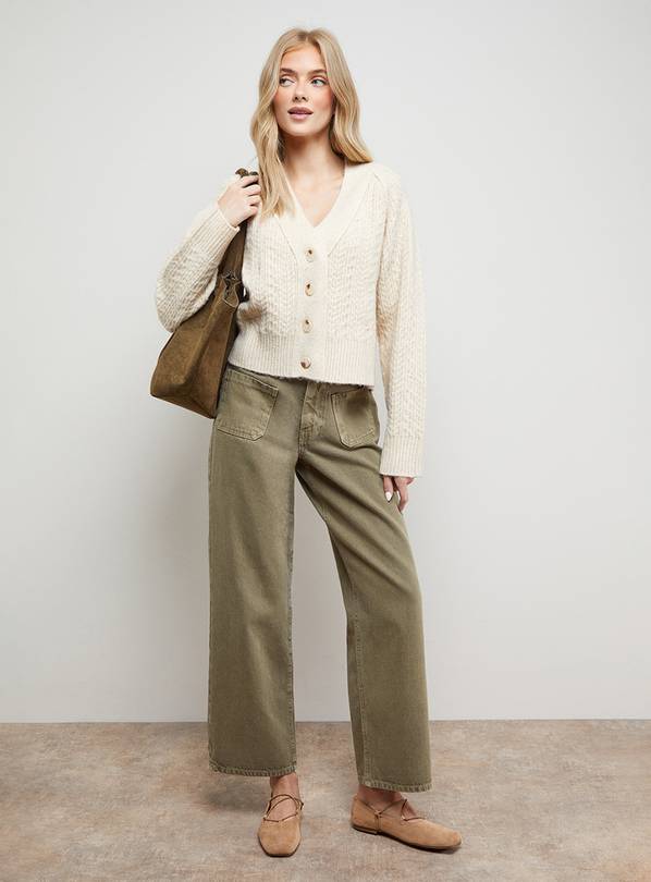 OASIS Stitchy V Neck Cardigan L