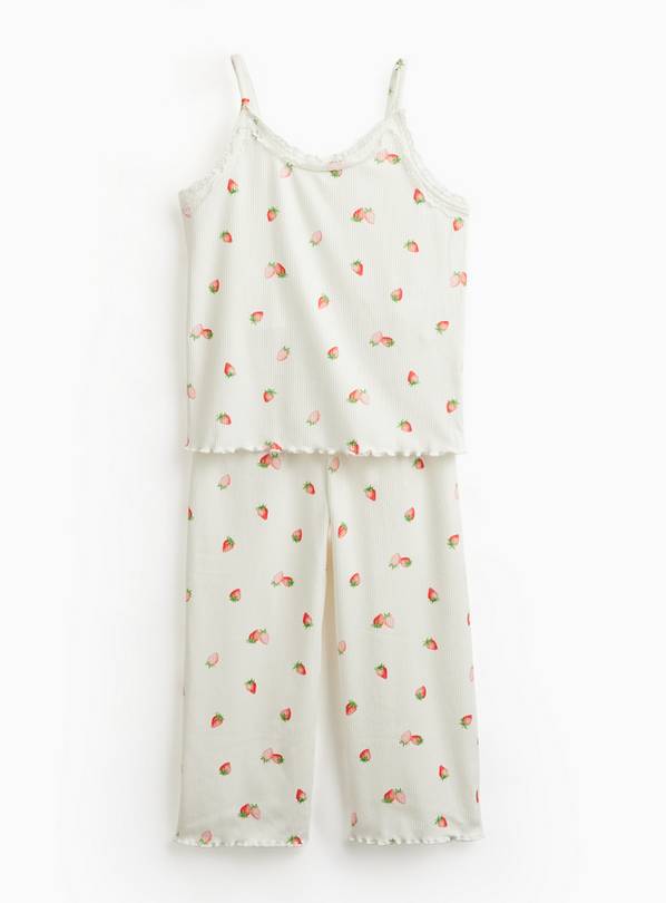 White Orange Print Cami Pyjama Set 12-13 years