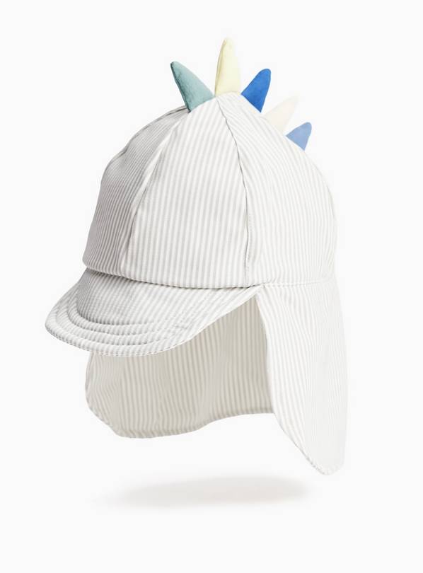 Blue Stripe Dino Detail Keppi Hat 1-2 years