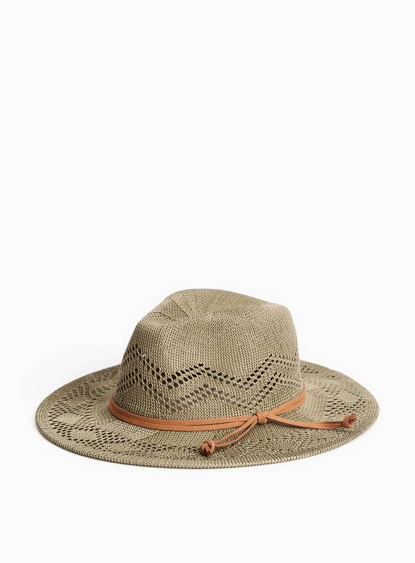 Khaki Packable Straw Stetson Hat One Size