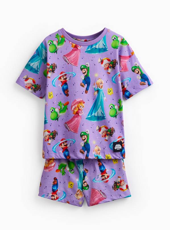 Purple Princess Peach Print Shortie Pyjamas 10-11 years