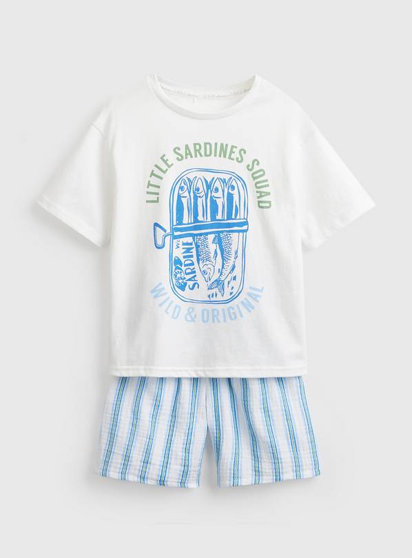 Sardine Print Shortie Pyjama Set 3-4 years