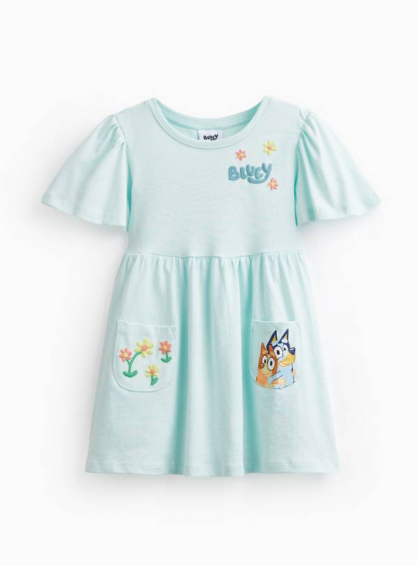 Green Bluey Print Jersey Dress 3-4 years