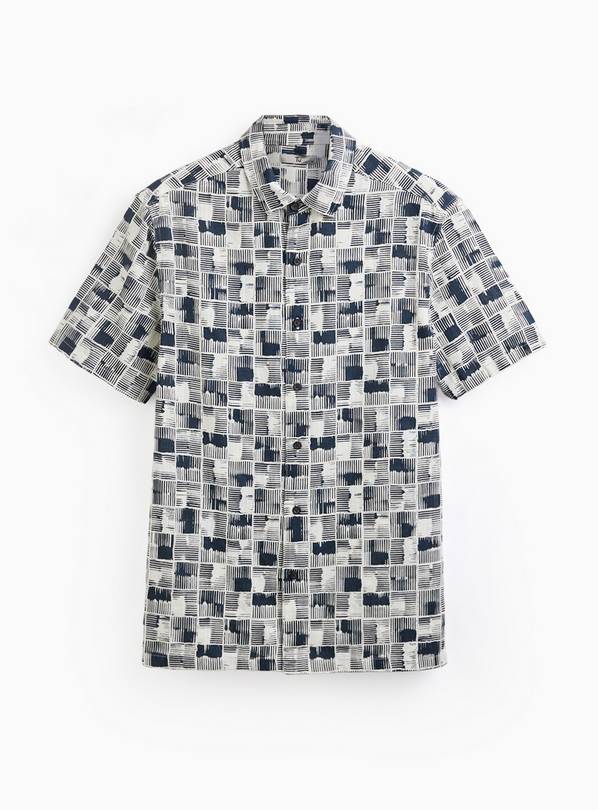 Mono Repeat Box Line Printed Shirt XXL