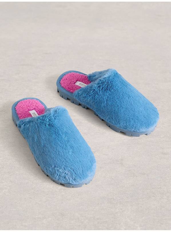 WHITE STUFF Faux Fur Slipper Mule S