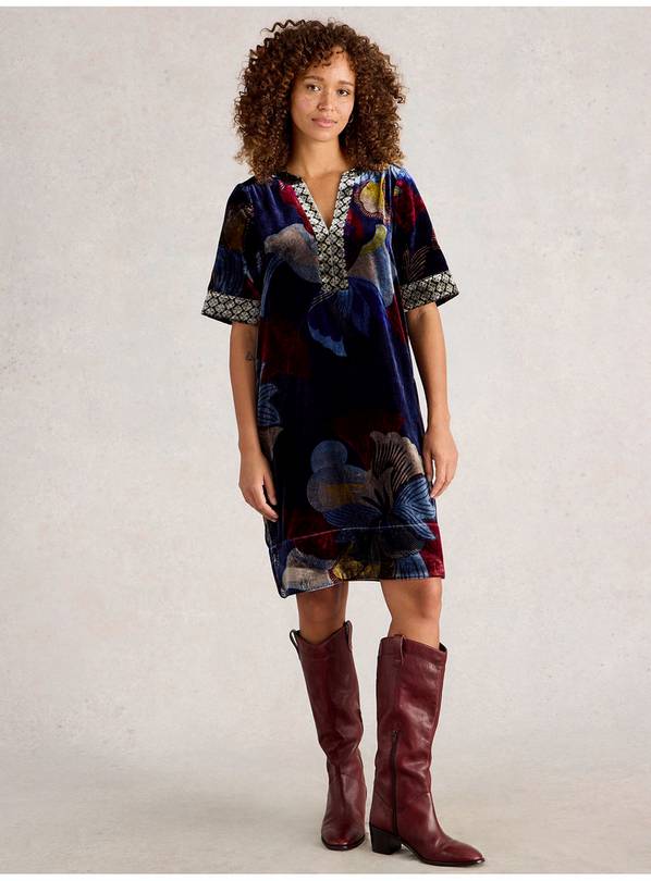 WHITE STUFF June Velvet Dress 12