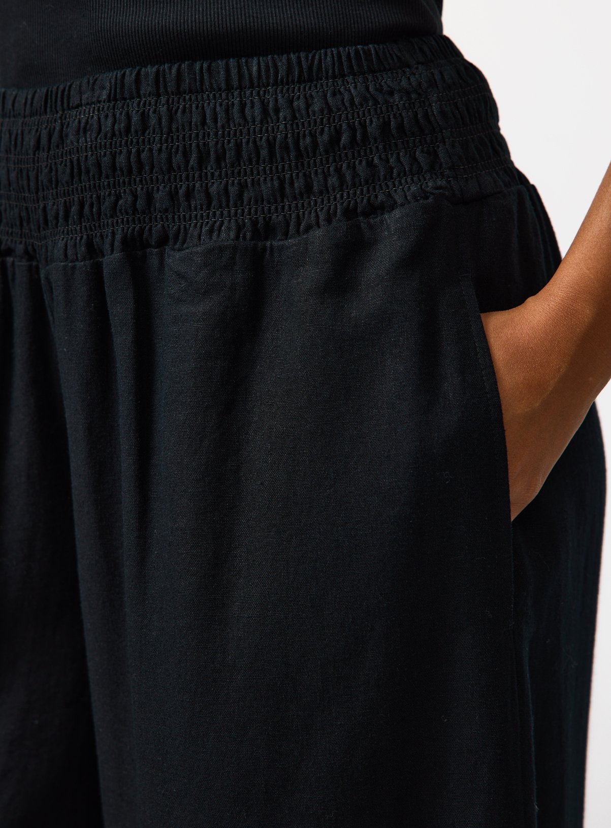 Black Linen Blend Culottes 8 - Image 3 thumbnail