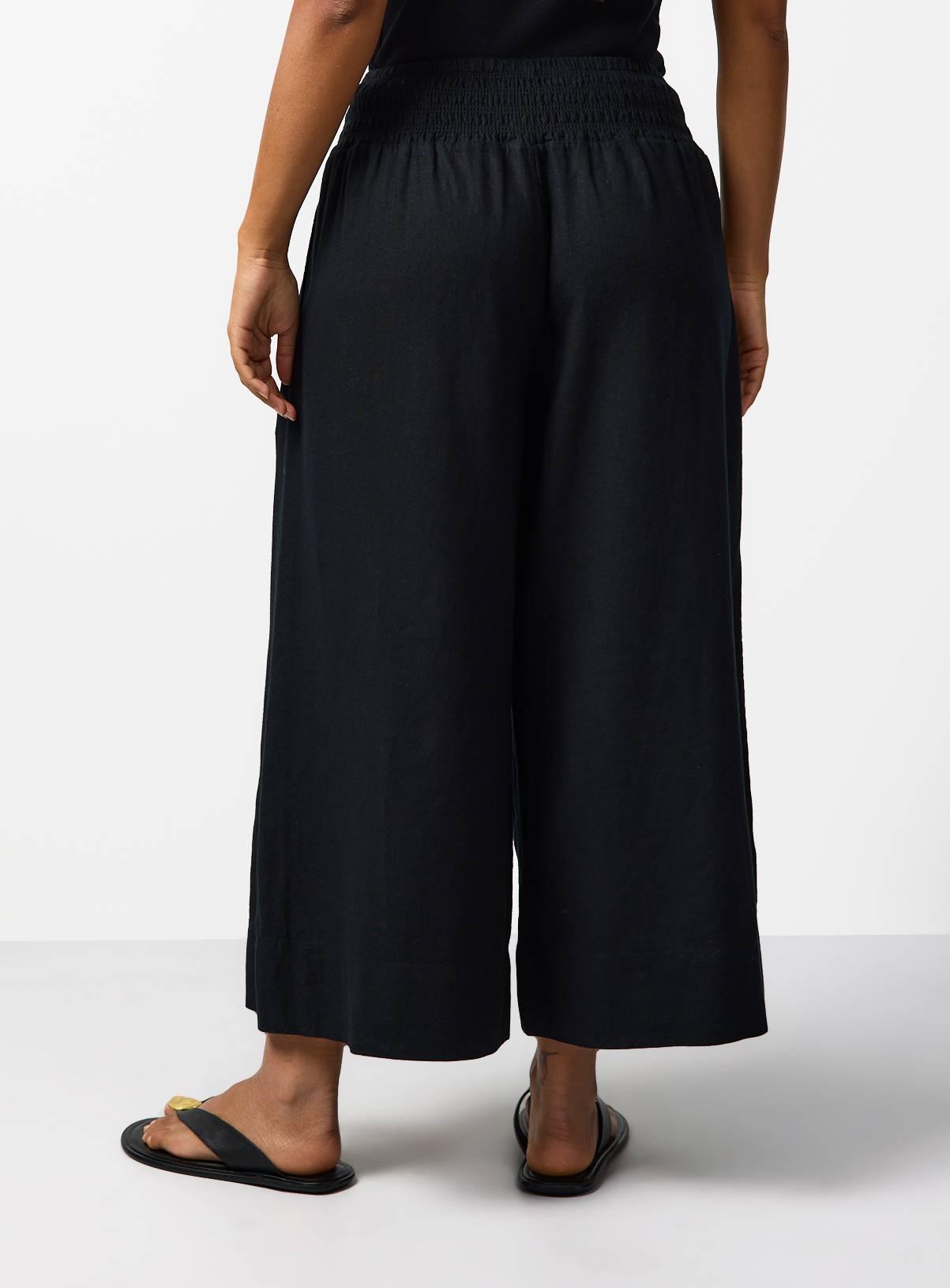 Black Linen Blend Culottes 8 - Image 4