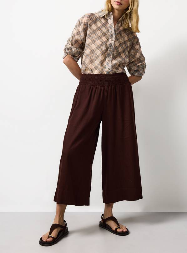 Brown Linen Culottes 20