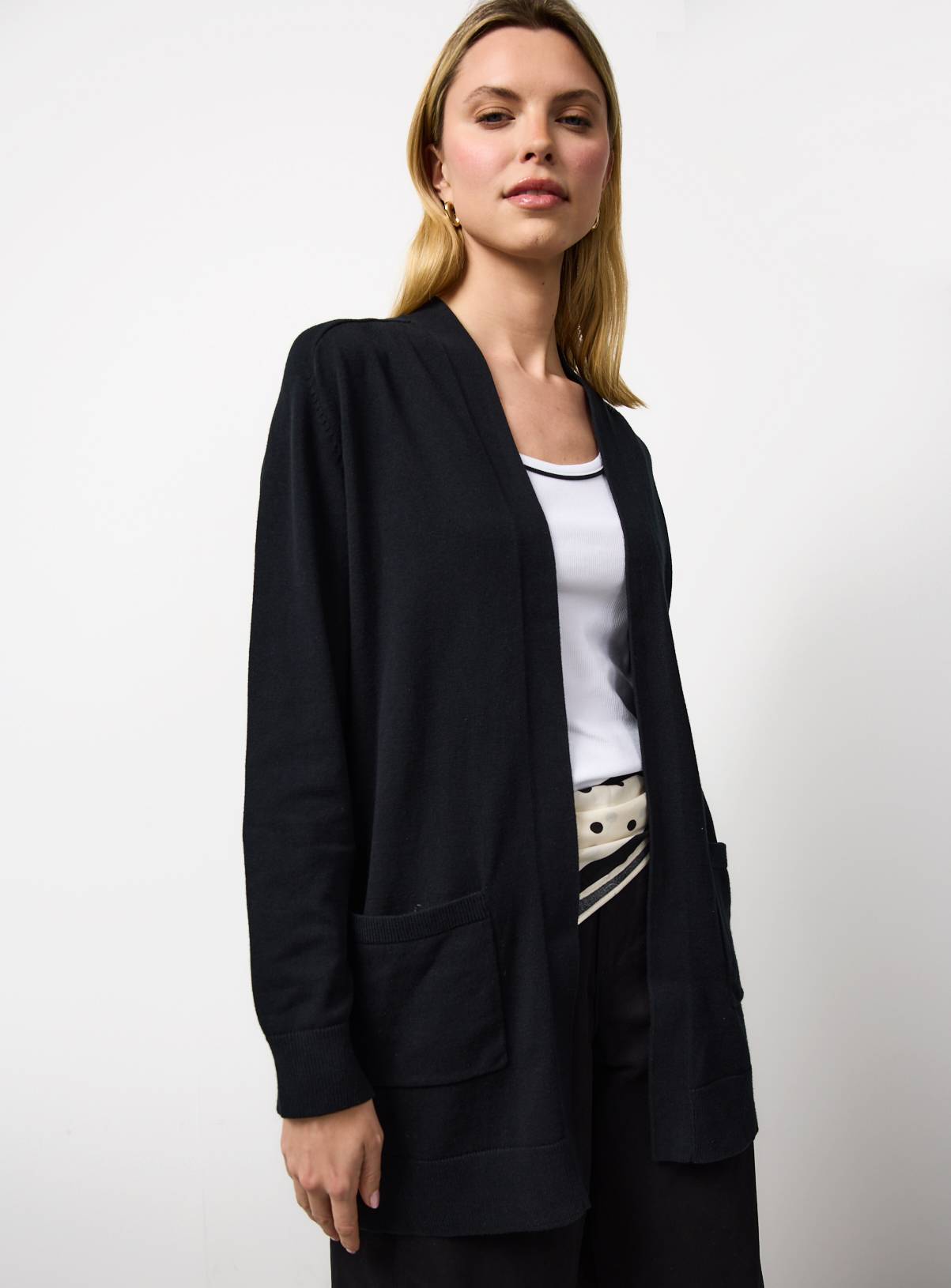 Black Cotton Longline Pocket Cardigan 10 - Image 1