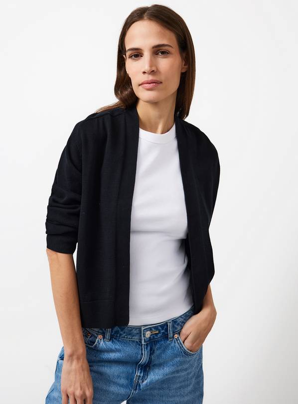 Black Cropped Knitted Cardigan 8