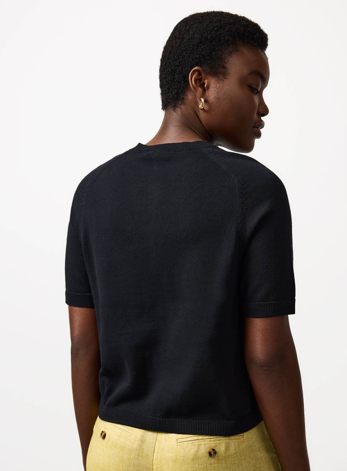 Black Cotton Short Sleeve Raglan Cardigan 12 - Image 4