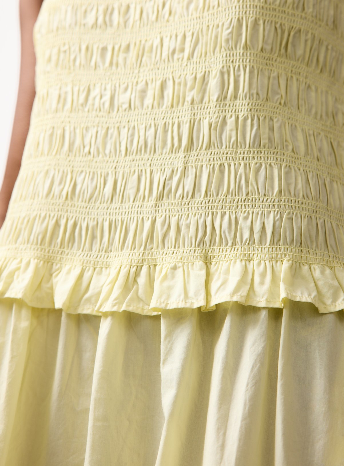 Yellow Poplin Shirred Sleeveless Midaxi Dress 20 - Image 3 thumbnail