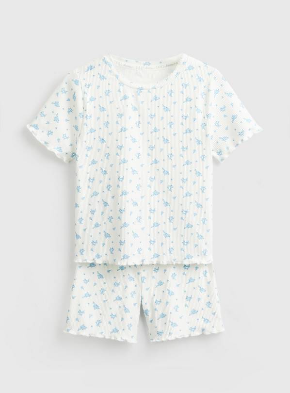  Floral Print Ribbed Shortie Pyjamas 5-6 years