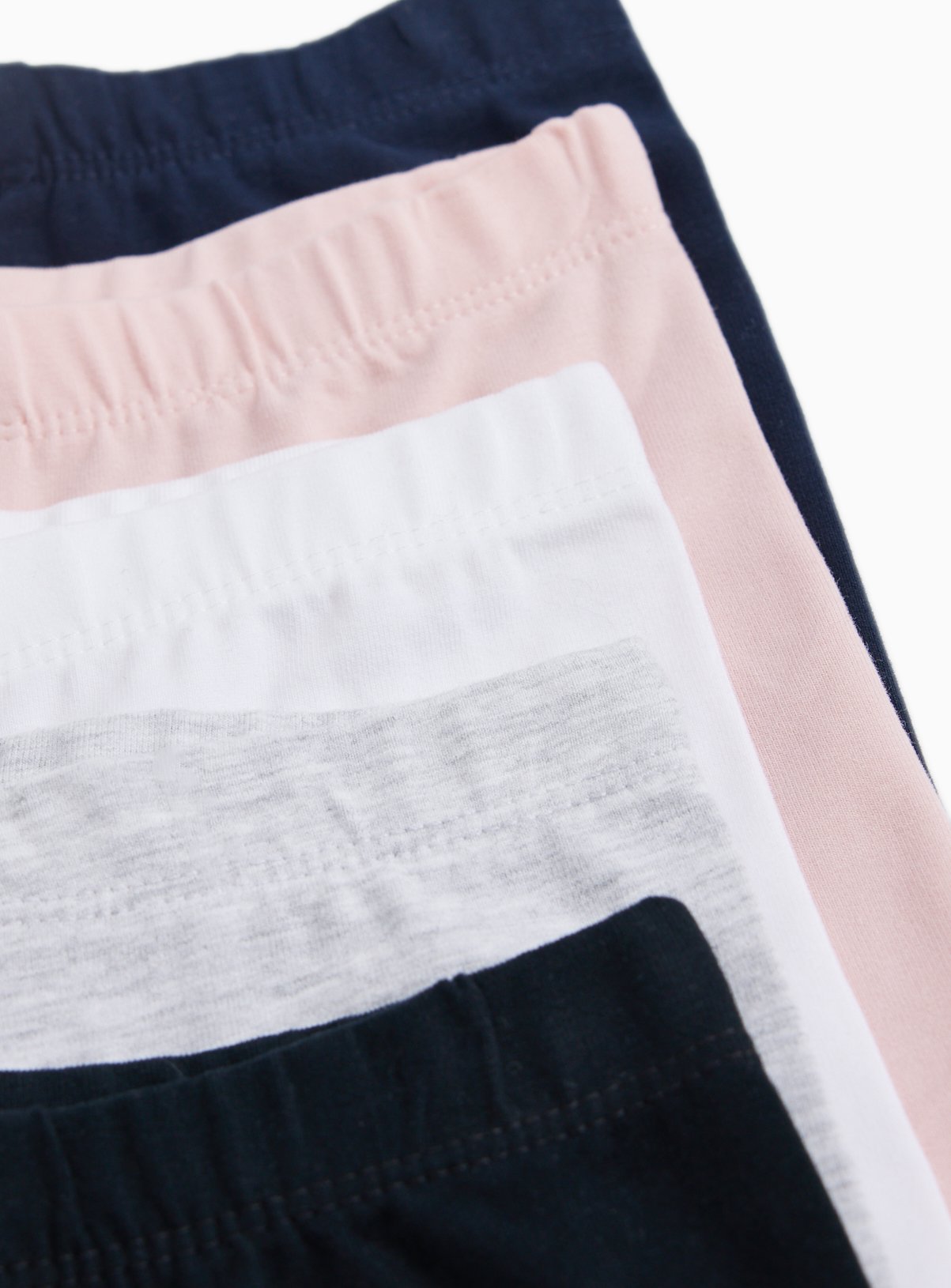 Black & Pink Jersey Cropped Leggings 5 Pack 1-2 years - Image 2 thumbnail