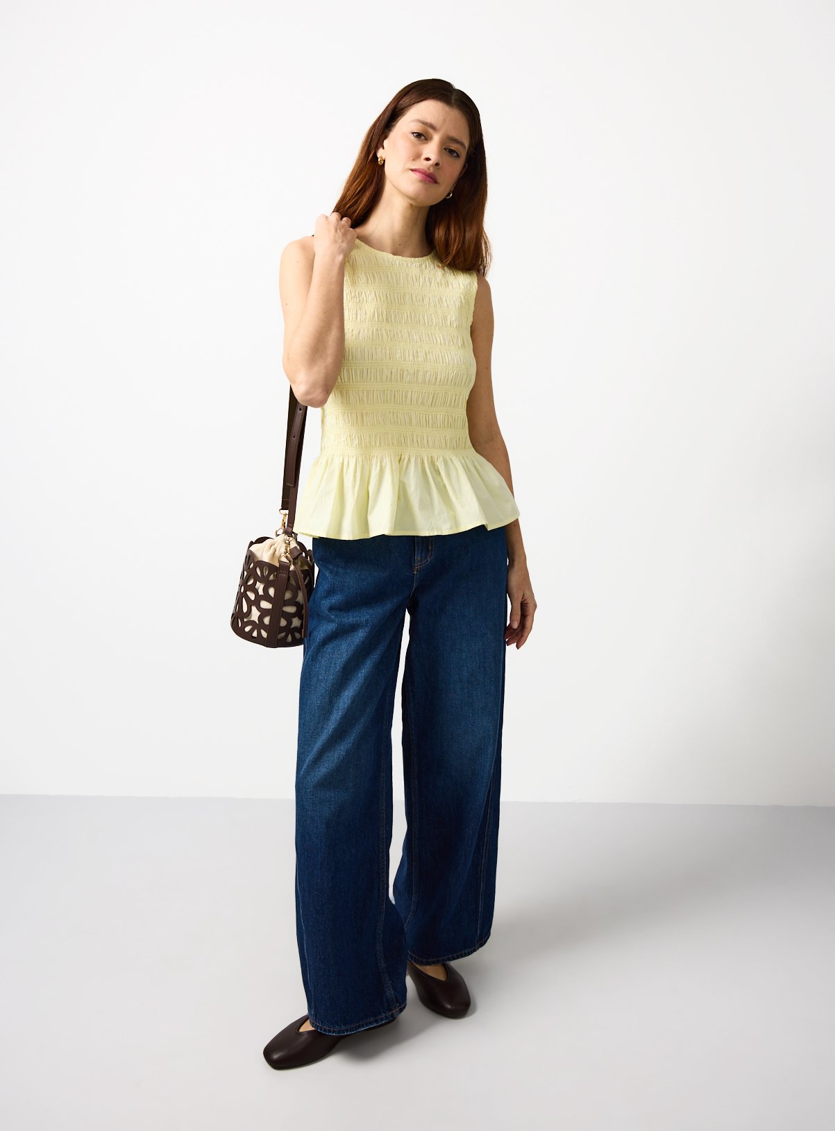 Yellow Poplin Shirred Sleeveless Co-ord Top 24 - Image 2 thumbnail