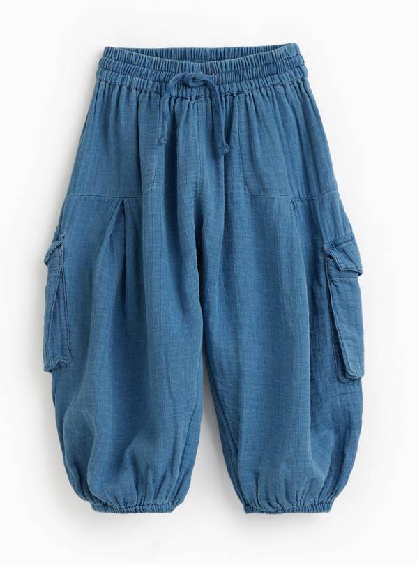 Blue Wide Leg Cargo Trousers 10 years