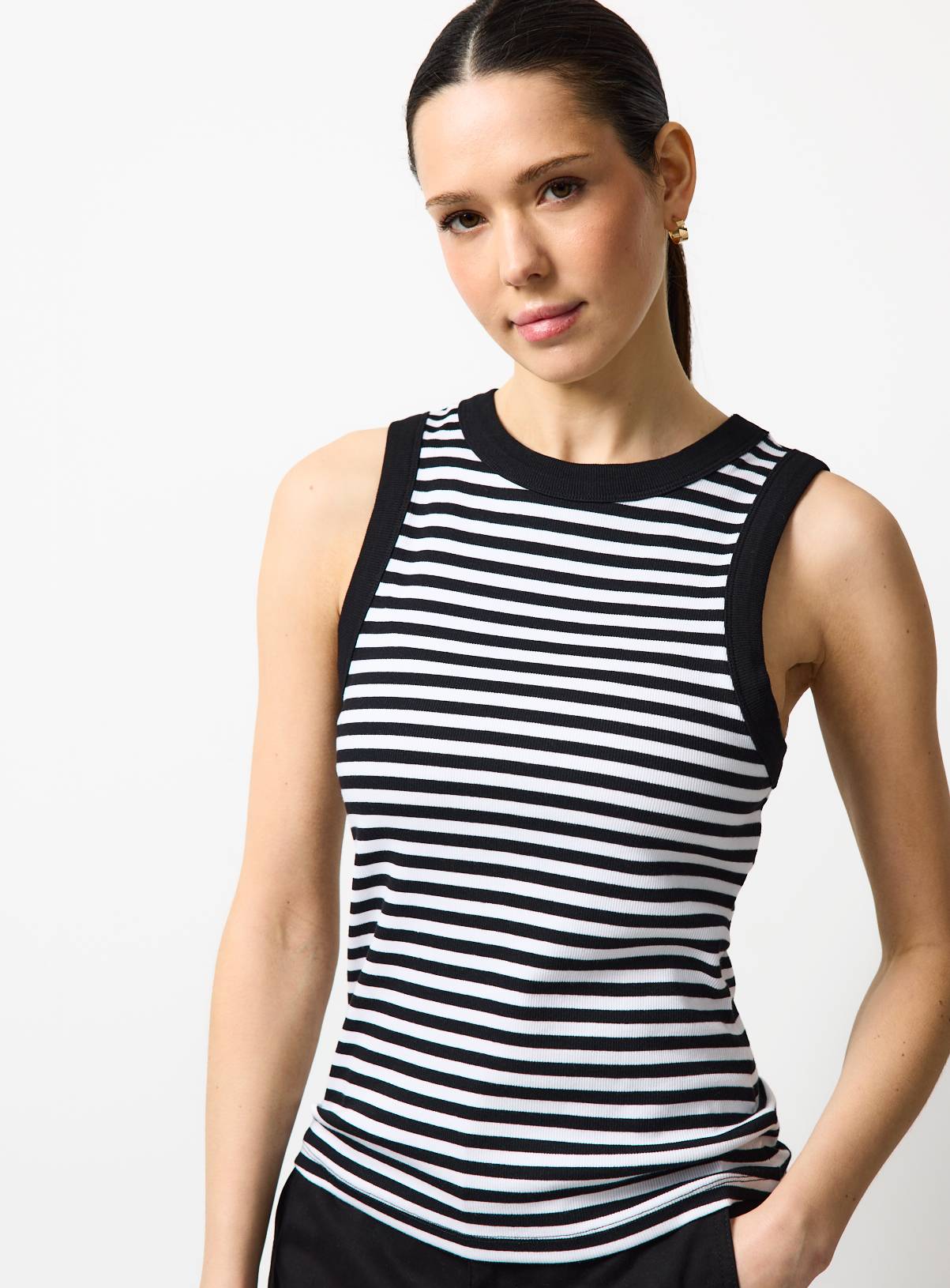 Mono Striped Ribbed Vest 6 - Image 1