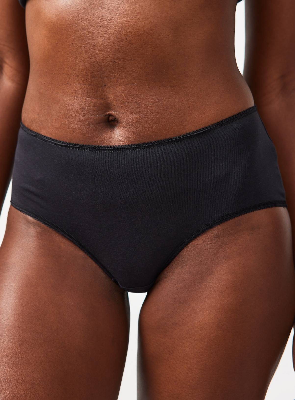 Black Cotton Midi Knickers 7 Pack 18 - Image 2