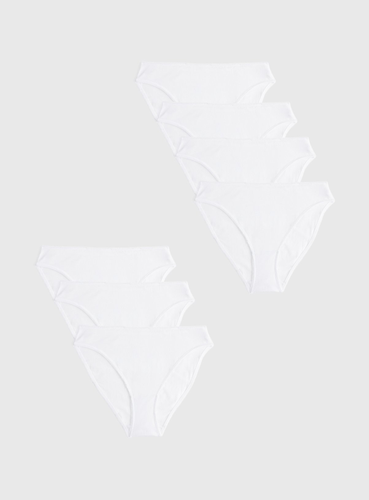 White Cotton High Leg Knickers 7 Pack 10 - Image 1 thumbnail