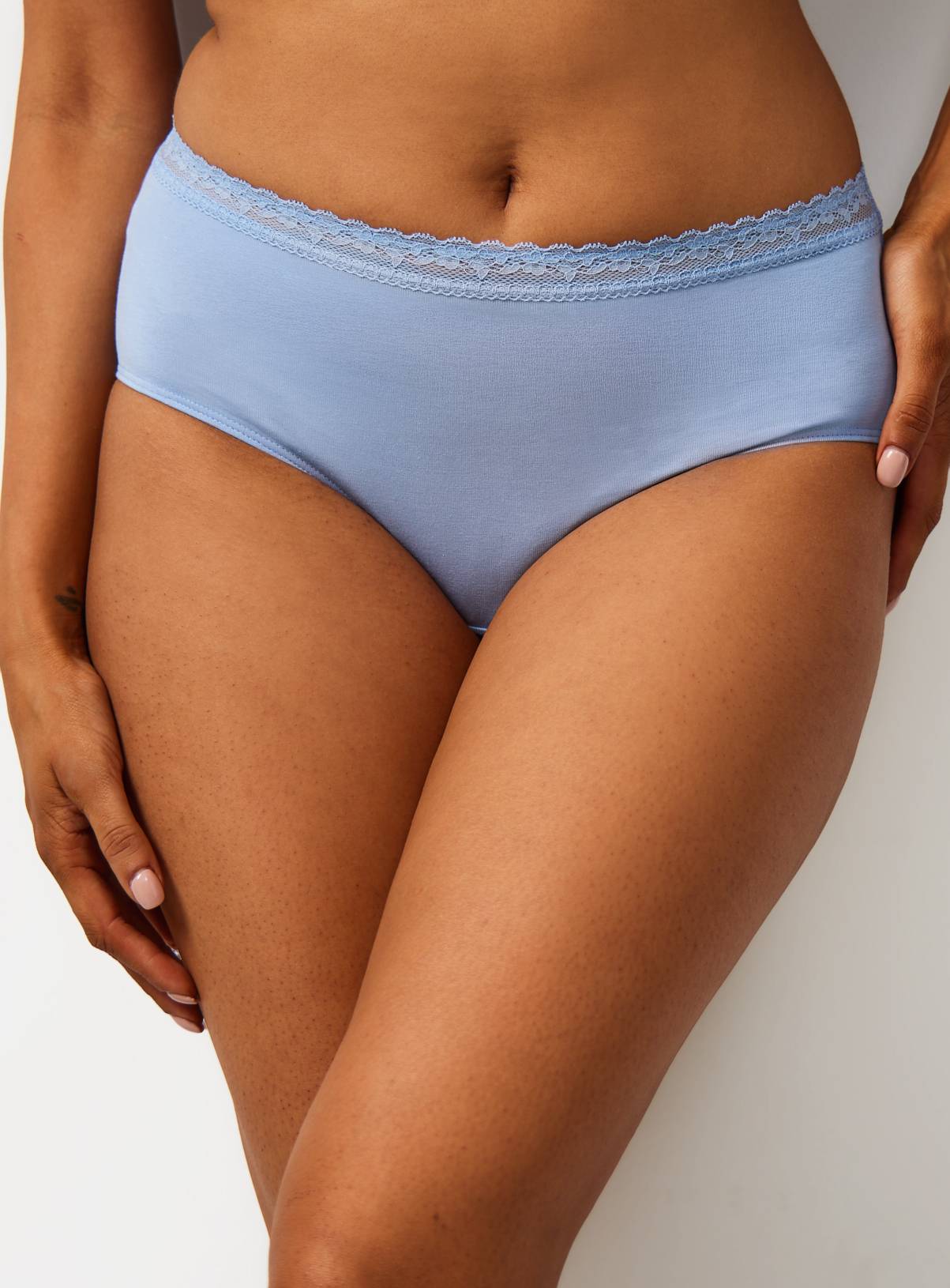 Blue & Pink Midi Lace Knickers 5 Pack 20 - Image 2