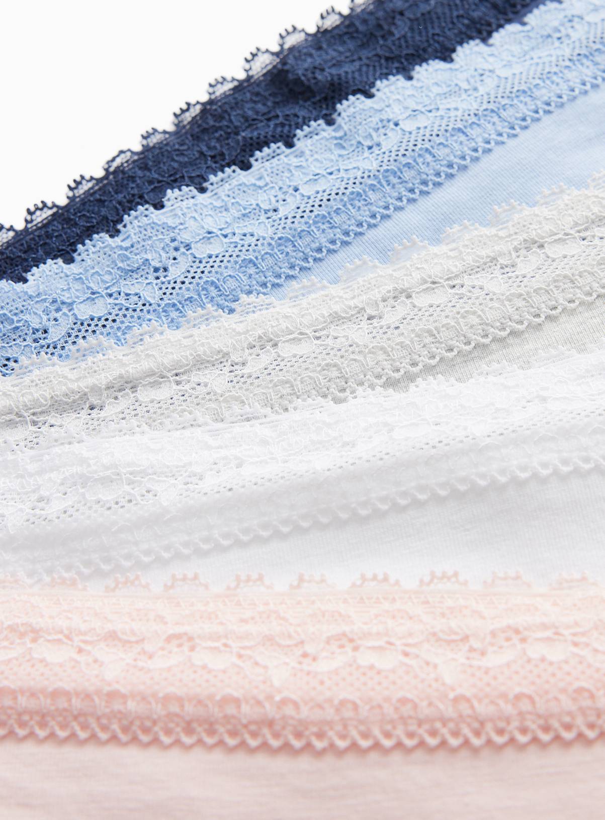 Blue & Pink Midi Lace Knickers 5 Pack 20 - Image 3