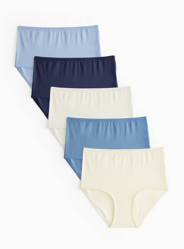 Blue & White Plain Full Briefs 5 Pack 10