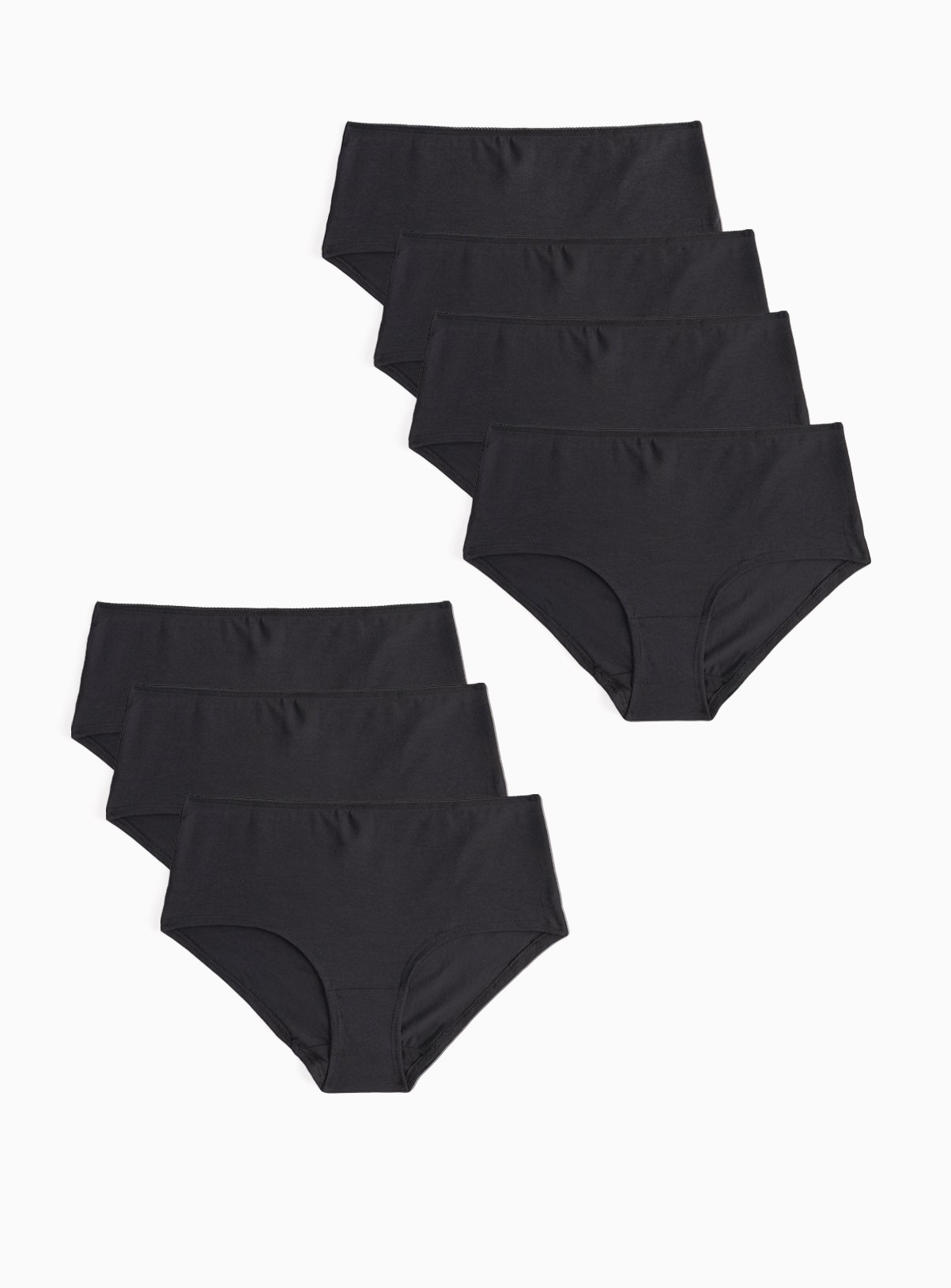 Black Cotton Lycra® Elastane Shorts Knickers 7 Pack 12 - Image 1 thumbnail