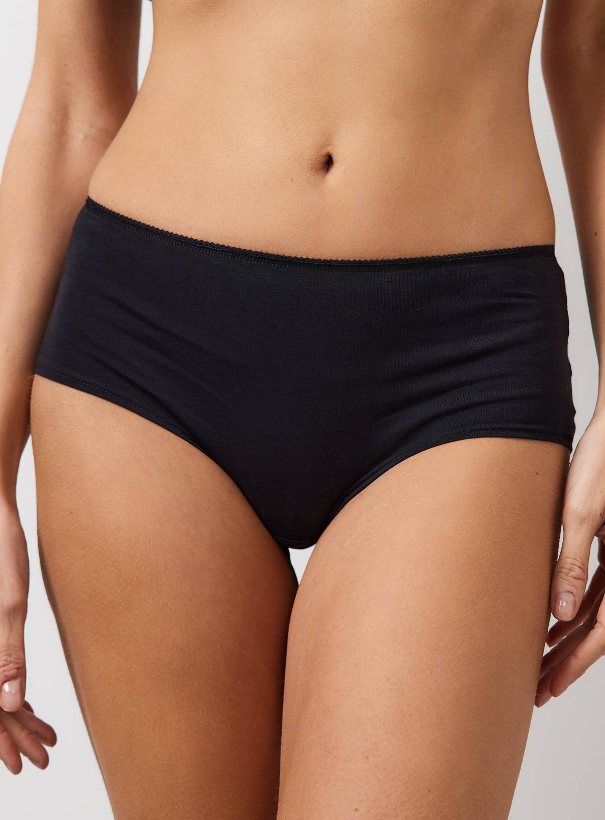 Black Cotton Lycra® Elastane Shorts Knickers 7 Pack 12 - Image 2