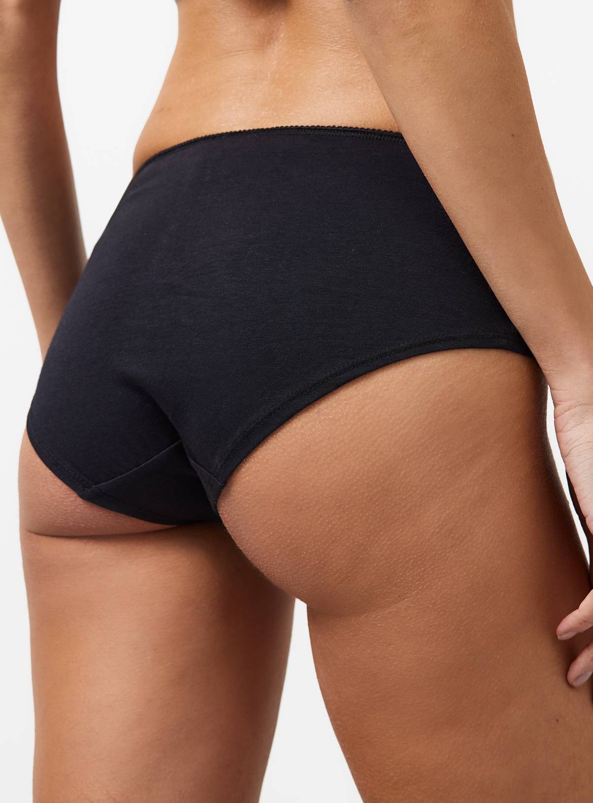 Black Cotton Lycra® Elastane Shorts Knickers 7 Pack 12 - Image 4