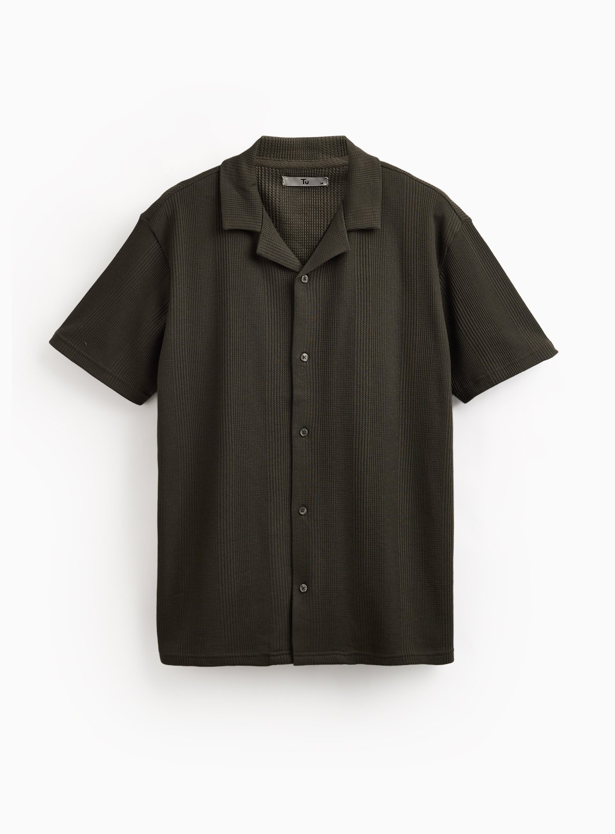 Khaki Textured Co-ord Shirt XXXXL - Image 3 thumbnail