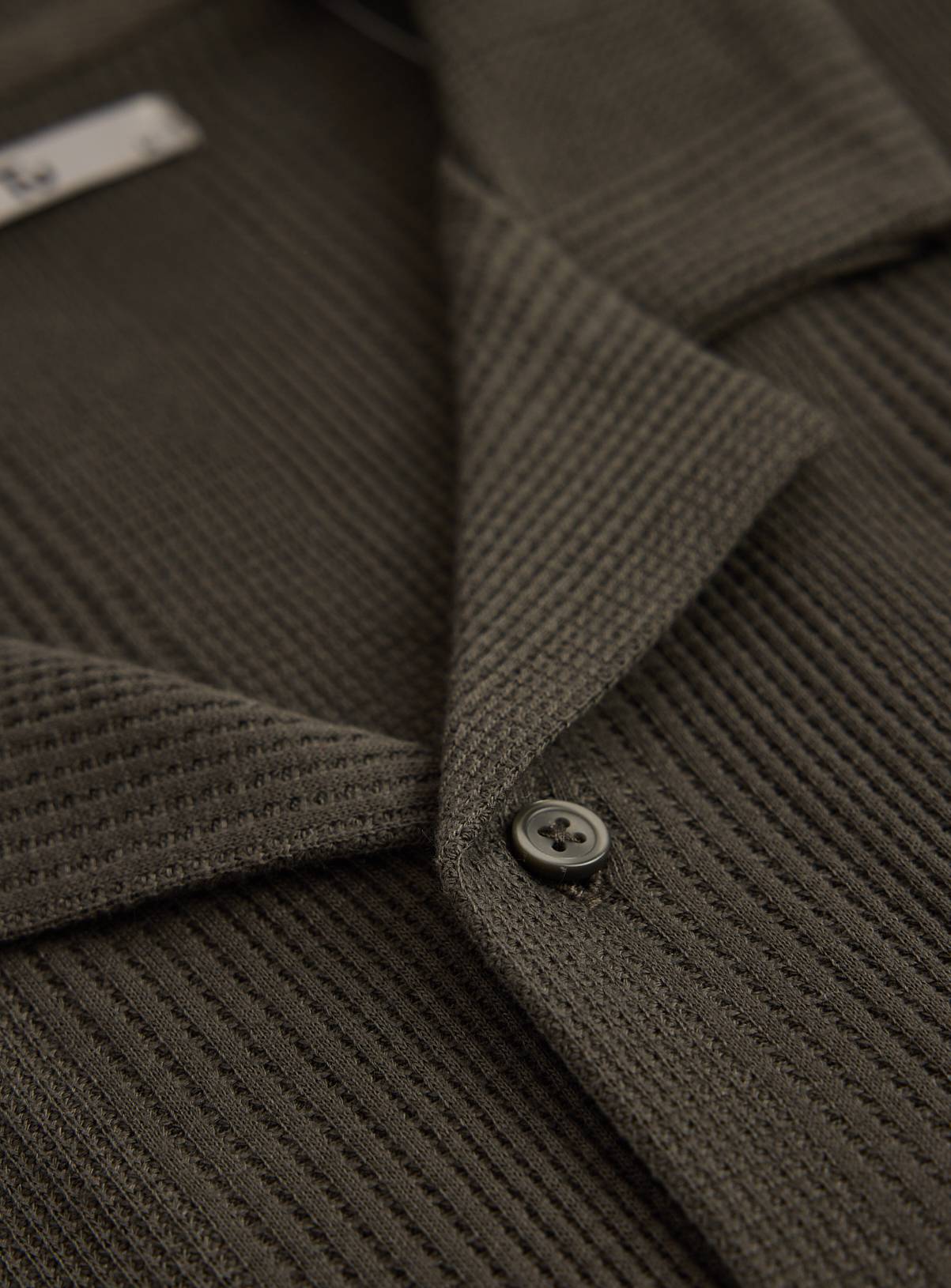 Khaki Textured Co-ord Shirt XXXXL - Image 4